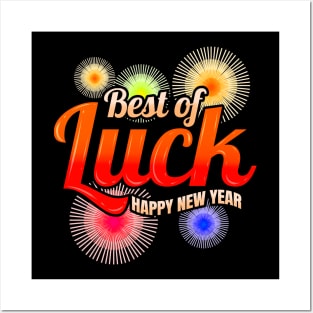 Best Of Luck Fireworks Happy New Year Posters and Art